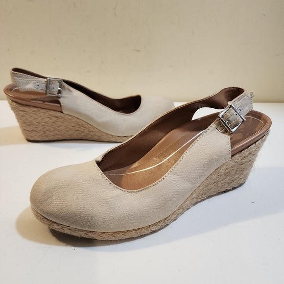 VIONIC Carolina Oat Slingback Espadrilles Wedges Round Toe Shoes size 9 - Picture 2 of 15